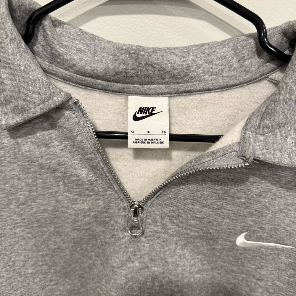 Nike Heather Gray Oversized Pullover Quarter Zip with Logo Size XL - Picture 4 of 5